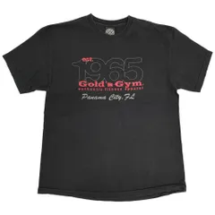 00年代 USA製 GOLD'S GYM ゴールドジム 半袖Ｔシャツ 企業ロゴ ブラック(メンズ XL)中古 古着 Y0507