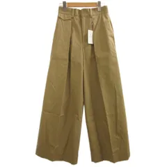 グリーンレーベルリラクシング ユナイテッドアローズ green label relaxing タグ付き チノ ワイド トラウザー タック パンツ スラックス センタープレス ベージュ 36