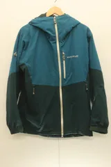 【中古】 mont bell メンズ中綿ジャケット L パウダーホップ パーカ mont bell L 青 ブルー ロゴ