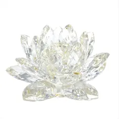 スワロフスキー SWAROVSKI キャンドルスタンド スイレン オブジェ 置物 クリア 花 フラワー【中古】のサムネイル