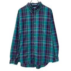 80～90s Levi's 長袖 チェックシャツ XL グリーン マルチカラー リーバイス ボタンダウン 90年代 チェック柄 カジュアル 春物 a805-5054のサムネイル