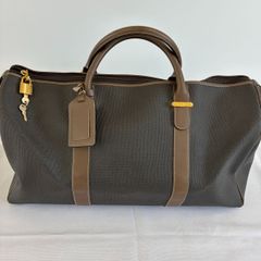 dunhill ダンヒル ボストンバッグ PVC×レザー ゴールド金具 旅行鞄