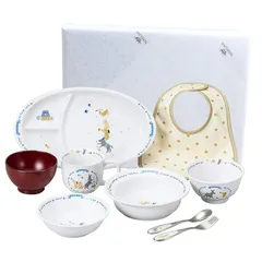 NARUMI(ナルミ) 子供用 食器セット ブレーメン ブルー 9点セット まんてんセット すくいやすい食器 出産祝い お食い初め 離乳食 ギフト オーブン 電子レンジ 食洗機対応 オリジナル包装済 日本製 7980-33301AZ 1