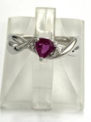 0.841ct ハートシェイプダイヤモンド ルビー プラチナリング - メルカリ