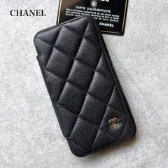 CHANEL シャネル iPhone12 ケース マトラッセ キャビアスキン ココマーク ブラック ゴールド金具 iPhoneケース スマホケース手帳型　a20のサムネイル