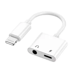【人気商品】同時音楽 急速充電 2in1 Hi-Fi音質 mmヘッドフォンジャックアダプタ 3.5 搭載48bit/96KHz - 高耐久性 lightning 変換アダプタ コンパクトで携帯に便利iPhone14/13/12/11/11/SE/Xs/Xs イ