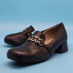 美品✨セルジオロッシ チェーンリングパンプスSI ROSSI 黒 革靴 22.5 