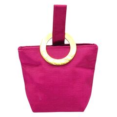 CELINE ピンク ミニポーチ リングにロゴ付き - メルカリ