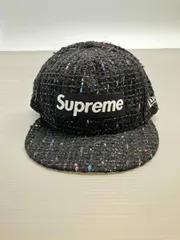 ★ 美品 タグ付き Supreme シュプリーム NEW ERA ニューエラ 25FW キャップ Boucle Box Logo サイズ58.7cm ブラック 通年
