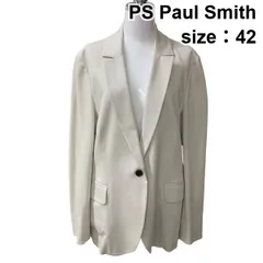 ◇ PS ポールスミス Paul Smith テーラードジャケット 長袖 シングルブレスト 1つボタン  ベージュ系 綿混 42 L レディース Z6C085のサムネイル