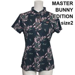 ○美品○マスターバニー 半袖 ハイネック モックネック 総柄 ブラック