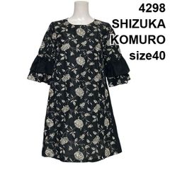 シズカコムロ 4298 ワンピース 黒 白 ドット ノースリーブ 40 - メルカリ