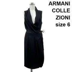 タグ付き ARMANI コレッツォーニ シルク ロングドレス ブラック 伊製38