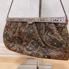 LUMYはしもと】ビーズ刺繍 クラッチバッグ チェーンショルダーバッグ