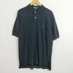 Polo by Ralph Lauren ポロ ラルフローレン ポロシャツ 半袖 ワンポイント ポニー 刺繍 コットン 古着 ブラック M E58
