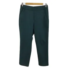 ザラ トラファルック ZARA Trafaluc パンツ テーパード ロング 無地 ウエストゴム USA XS 緑 グリーン