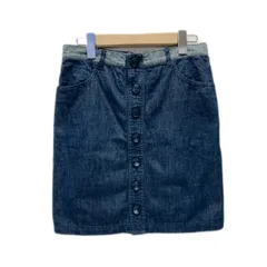 【中古】　MARC JACOBS　デニムスカート　ボタンダウンスカート　デニム　ミニ丈　スナップボタン　無地　タイト　古着　/2496のサムネイル
