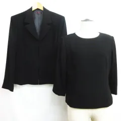 2点セット YUKI TORII 鳥居ユキ  ブラックフォーマル ジャケット カットソー セレモニー 冠婚葬祭 長袖 11号 Lサイズ 黒ボトム欠品 E784L
