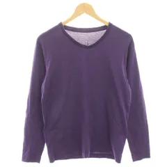 グリーンレーベルリラクシング ユナイテッドアローズ green label relaxing Tシャツ カットソー 紫 パープル 無地 Vネック 長袖 /HN