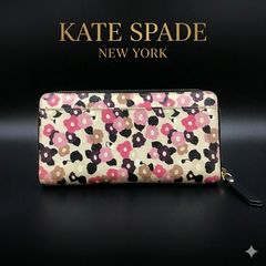 Kate Spade 長財布 花柄 ラウンドファスナー - メルカリ
