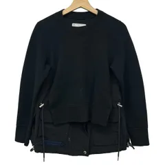 Sacai(サカイ) トレーナー サイズ1 S レディース コットンポプリン×スポンジスウェット シャツ 22-06418 黒×ネイビー 長袖/異素材切替のサムネイル