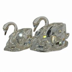 5471) 【美品】スワロフスキー スワン 白鳥親子 クリスタルオブジェ