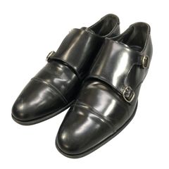 SAINT LAURENT ダブルモンクストラップシューズ ブラック - メルカリ