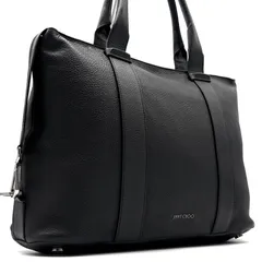 未使用に近い JIMMY CHOO ジミーチュウ サヴィル ビジネスバッグ ブリーフケース トートバッグ レザー 黒 ブラック ロゴ スター スタッズ 肩掛け A4 PC メンズ 男性 通勤 通学 フォーマル 出張のサムネイル