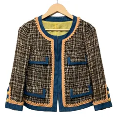 Chesty(チェスティ) ジャケット サイズ0 XS レディース美品  - ダークブラウン×アイボリー×マルチ 長袖/ツイード/秋/冬のサムネイル