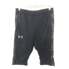 アンダーアーマー UNDER ARMOUR ハーフ ショートパンツ ストレッチ ウエストゴム 薄手 Mサイズ 黒 ブラック ■YHS7