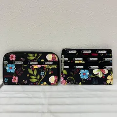 1363 　LeSportsac　レスポートサック　ハワイ限定　財布　ポーチ　2点セット　花柄　ハイビスカス　長財布　ウォレットケース　お財布　ポーチ　マルチケース　3連ポーチ　バニティポーチのサムネイル