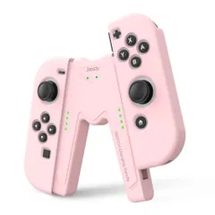 SwitchJoy-Con充電グリップNintendoSwitch&OLEDモデル対応V型SwitchJoy-Conコントローラー充電器インジケーター付き(Pink)
