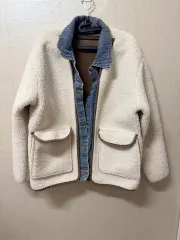 (レディース) アイボリー ボア デニム ジャケット (77)