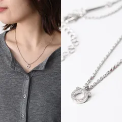 FERRAGAMO フェラガモ ガンチーニ クリスタル ネックレス アクセサリー 760131 696655 レディース シルバー ジュエリー エレガント ペンダント 真鍮 オケージョンのサムネイル