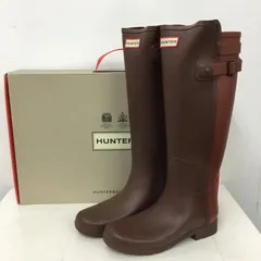 HUNTER ハンター 長靴、レインシューズ W ORG TALL BT REFINED B STRAP ロング丈 UK4 箱有