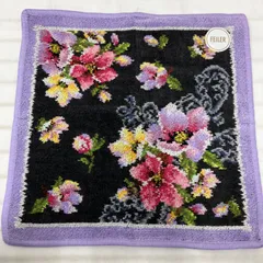 2543　FEILER フェイラー　新品未使用品　タオルハンカチ　ハンカチ シュニール織り　シール付き　花柄　フラワー 大判