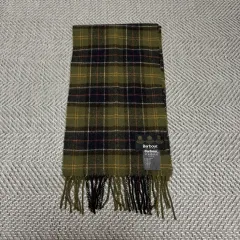 BARBOUR ラムウール カーキ CHECK キーマフラー