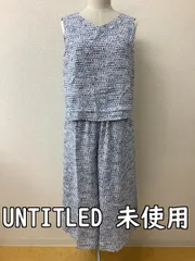 アンタイトル (UNTITLED) タグ付き未使用 定価28000円 ブルー系柄 セパレートデザインのオールインワン サイズ3