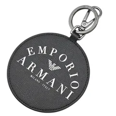 EMPORIO ARMANI エンポリオアルマーニ ロゴ レザー キーホルダー バッグチャーム ブラック K2605-k022NPのサムネイル