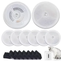 【8個入り】ペット用給水機交換フィルター&スポンジセット|PETKIT互換|5層ろ過構造|活性炭&イオン交換樹脂|ぬめり・ニオイ対策|ペット自動給水器用|猫・小型犬対応