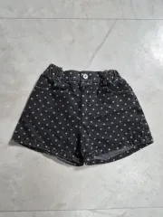 ブラックデニム ハーフパンツ 120-130