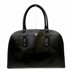 ANNA SUI トートバッグ レザーバッグ ブラック 蝶モチーフ - メルカリ
