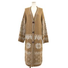 GUCCI グッチ　カーディガン　カシミヤ　GGロゴ　金ボタン　ロング GUCCI - グッチ GUCCI ニット カーディガン ロングスリーブ ゴールド