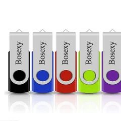 <サ>　Bosexy 4GB USB フラッシュドライブ 5点 USBメモリ 回転式 セット販売(5点 各4GB)