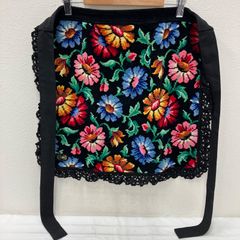 黒柳徹子 エプロン サイン入り 黒 バラ 薔薇 赤 昭和 レトロ レア