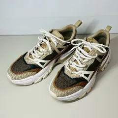 【MICHAEL KORS】希少サイズ 9.5M★MKロゴ シグネチャー ダッドスニーカー 厚底 チャンキーソール ベージュ×ブラウン 完売モデル 美脚 マイケル・コースZGのサムネイル