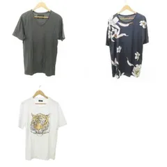 ザラマン ZARA MAN Tシャツ 3点セット おまとめ 総柄 無地 スパンコール装飾 M L XLサイズ マルチカラー