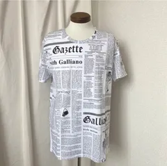 John galliano ジョンガリアーノ Tシャツ ニュースペーパー 白のサムネイル