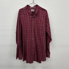 Y510 L.L.BEAN 長袖シャツ XXL ワインレッド 黒 チェック柄 コットン100% エルエルビーン古着卸 アメリカ仕入