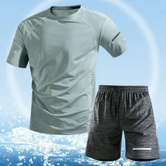 スポーツウェア メンズ 上下セット 夏 セットアップ 半袖 tシャツ ハーフパンツ 接触冷感 迷彩柄 カモフラ アイスシルク 速乾 蒸れない 通気性 抜群 20代 30代 40代 50代 運動着 ランニング ジム 部屋着 大きいサイズ ゆったり 